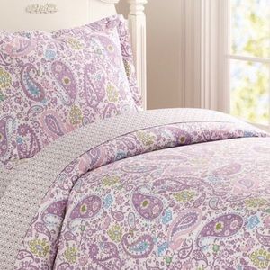 POTTERY BARN Kids Brooklyn Purple Paisley Duvet